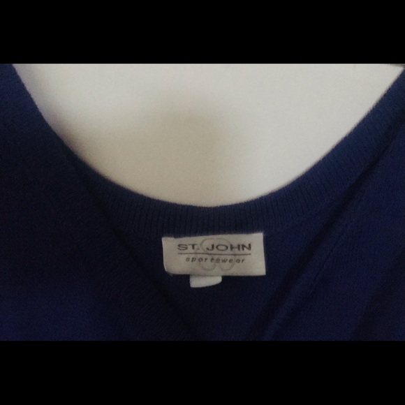 St John Knit Purple Jumper Jumpsuit sz 6 Sleeveless Knee Length Jumpsuit Summer - Picture 3 of 16